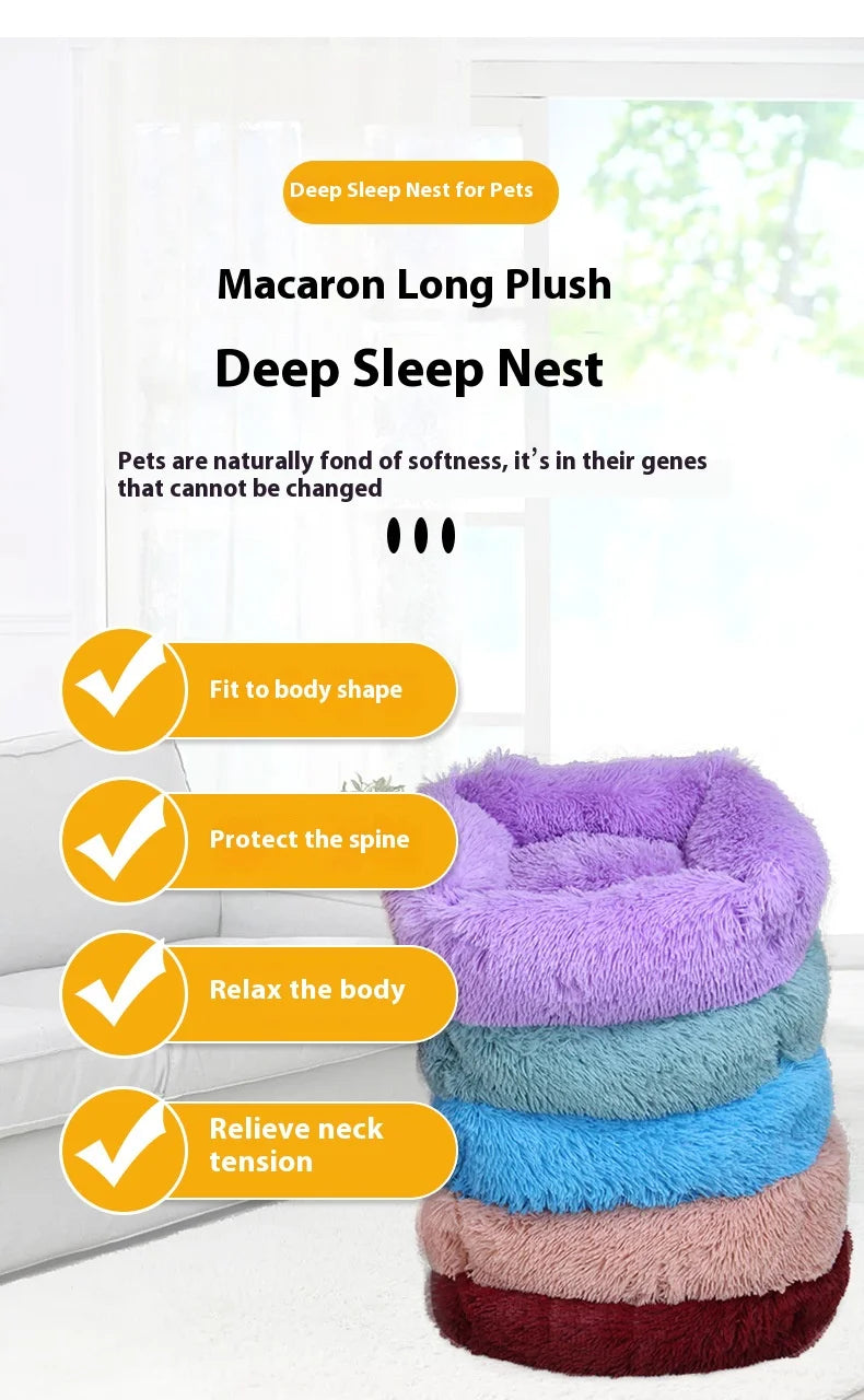 Square plush pet bed, provides warmth in winter, suitable for cats and dogs, can be used as a mattress, pet supplies