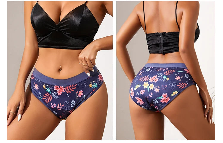 3PCS/Lot Girls Cotton Menstrual Panties For Teenager Printing Fabric Underwear 4-Layers Medium Flow Absorption Panties for Girls