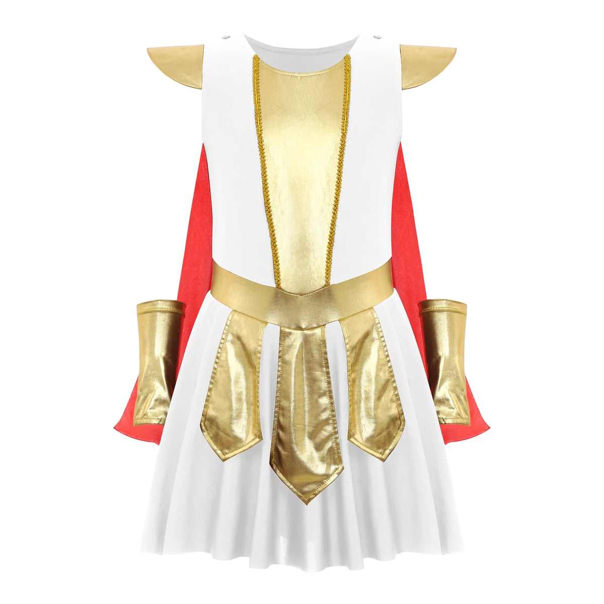 Kids Girls Halloween Ancient Roman Warrior Costume Medieval Soldier Gladiator Cosplay Party Dress Historical Role Play Dress Up
