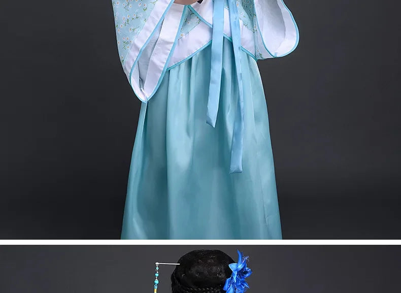 Halloween Cosplay Kids Set Dance Performance Dress for Girls Show Disfraz Child Hanfu Dress Costume Chinese Traditional Clothes