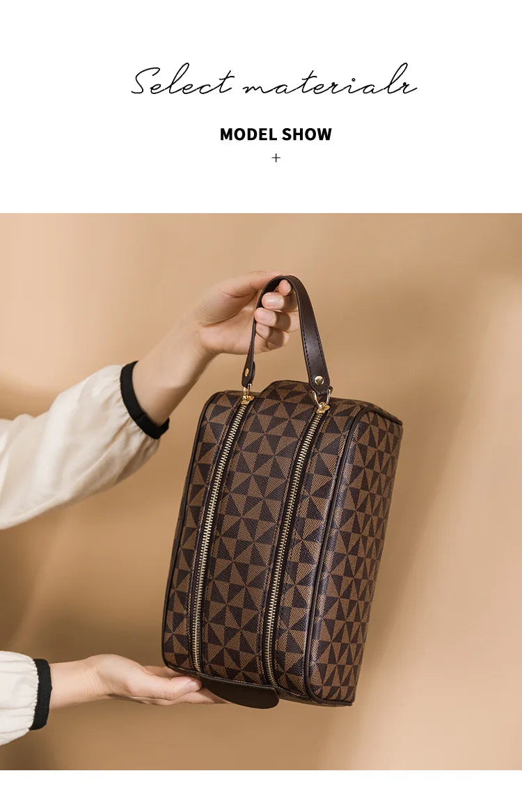 Luxury Cosmetic Bags Designer Women Makeup Bag Double Zipper Hanging Bathroom Wash Bag Multifunctional Travel Toiletry Bag