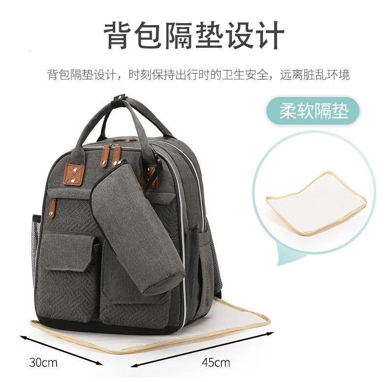 Diaper Bag Backpack for Stroller Waterproof Mummy Large Capacity Outdoor Travel Nappy Maternity Bag with Portable Changing Pad