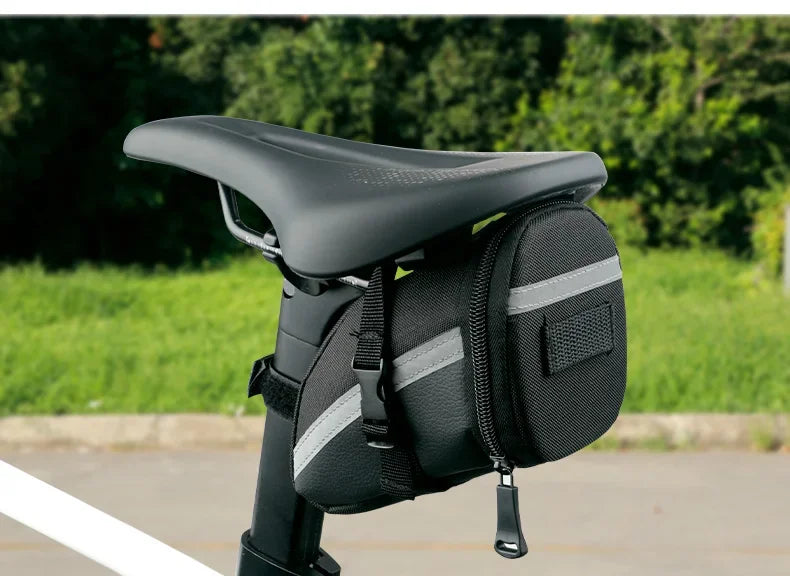 Bicycle Rear Saddle Bag Cycling Accessories Storage Panner Streamlined Tail Bag Pouch for MTB Road Bike W/Loop to Attach Light