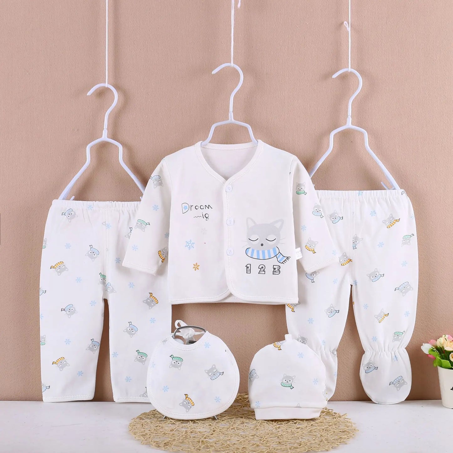 5PCS Newborn Girl Clothes Set New Born Going Home Clothes 0 3 Months Baby Clothing New Born Cotton Underwear Set