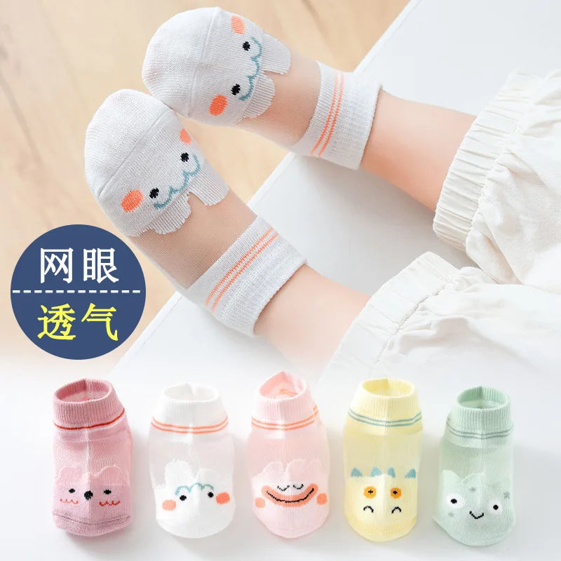 5 pairs 0-3-5-12 years old children's socks all genders Mesh Cotton Class A boys kids socks KS-2 socks for girls cartoon socks