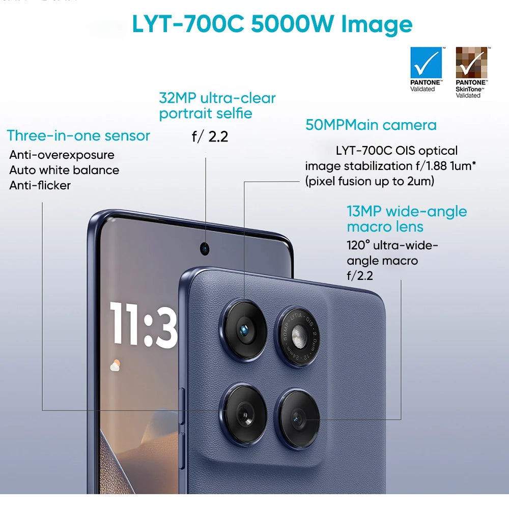 Motorola moto edge 60s 5G phone 50MP Imaging System MTK Dimensity7400 Mobile Phone 5500mAh Floating Quad Curved Body