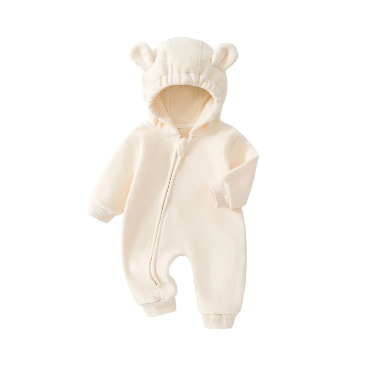2026 Autumn Casual Baby Bodysuit Cute Bear Ear Long Sleeve Hooded Jumpsuit for 6M-3T Boys Girls Soft Warm Infant Romper