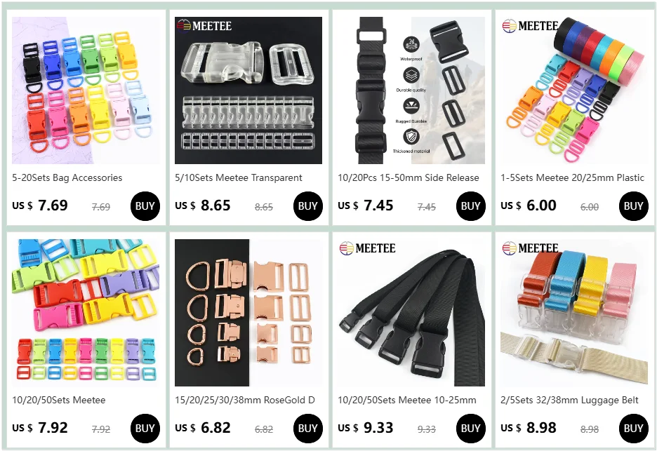 2-10Sets 20/25/38mm Dog Collar Repair Accessories Backpack Plastic Carabiner Clips Side Release Buckles Belt Adjust Sliders Hook