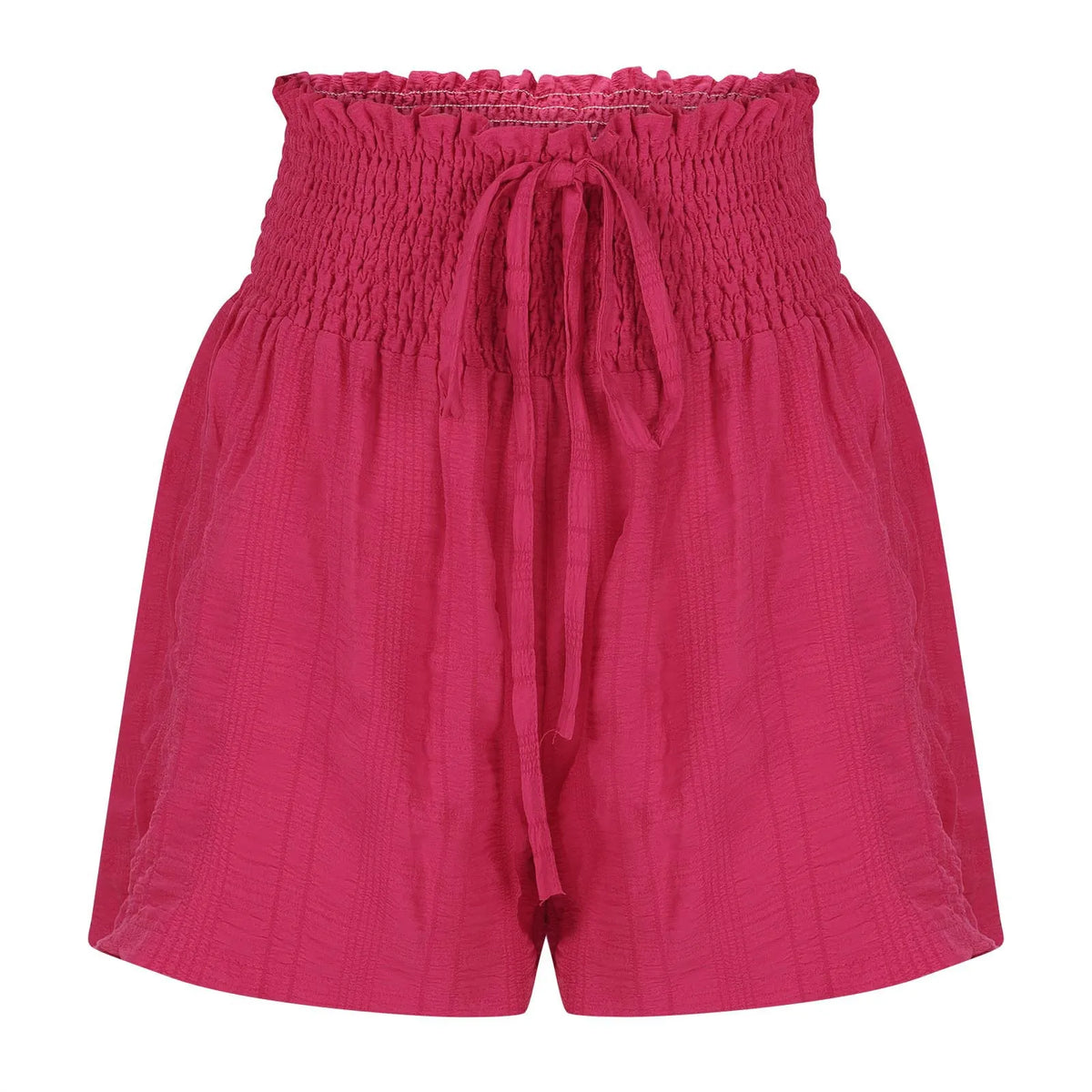 Women Casual High Waist Shorts Skirt Smocked Elastic Drawstring A-Line Flowy Short Skirt Pants Summer Solid Color Beach Skorts