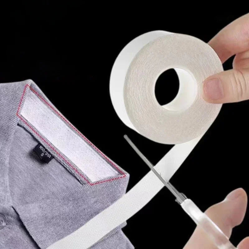 8/80M Hat Shirt Collar Anti-dirty Grime Protector Fixing Sticker Self-adhesive Disposable Tape Rolled Sweat-absorbent Tape