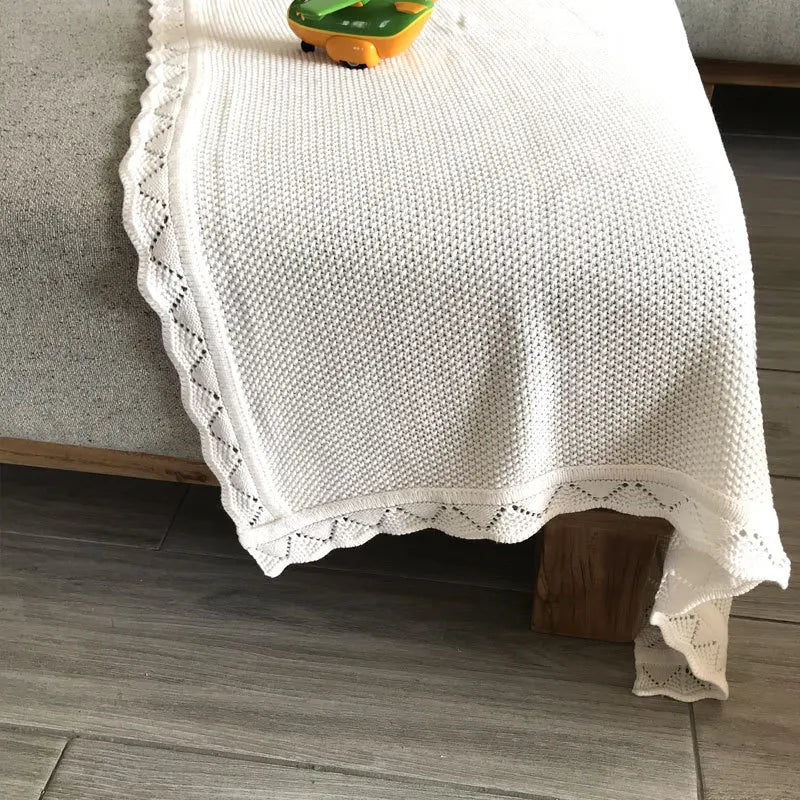 Knitted Baby Blankets Newborn Swaddle Wrap Throw Blanket Nordic Cotton Soft Baby Stroller Crib Blanket Nursery Bedding Quilt