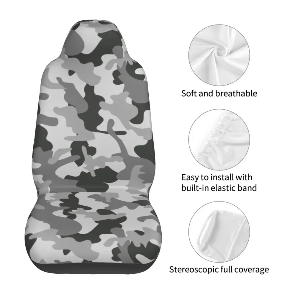 Urban Style Camouflage Universal Car Seat Cover Off-Road For SUV Multicam Front Rear Flocking Cloth Cushion Fabric Hunting