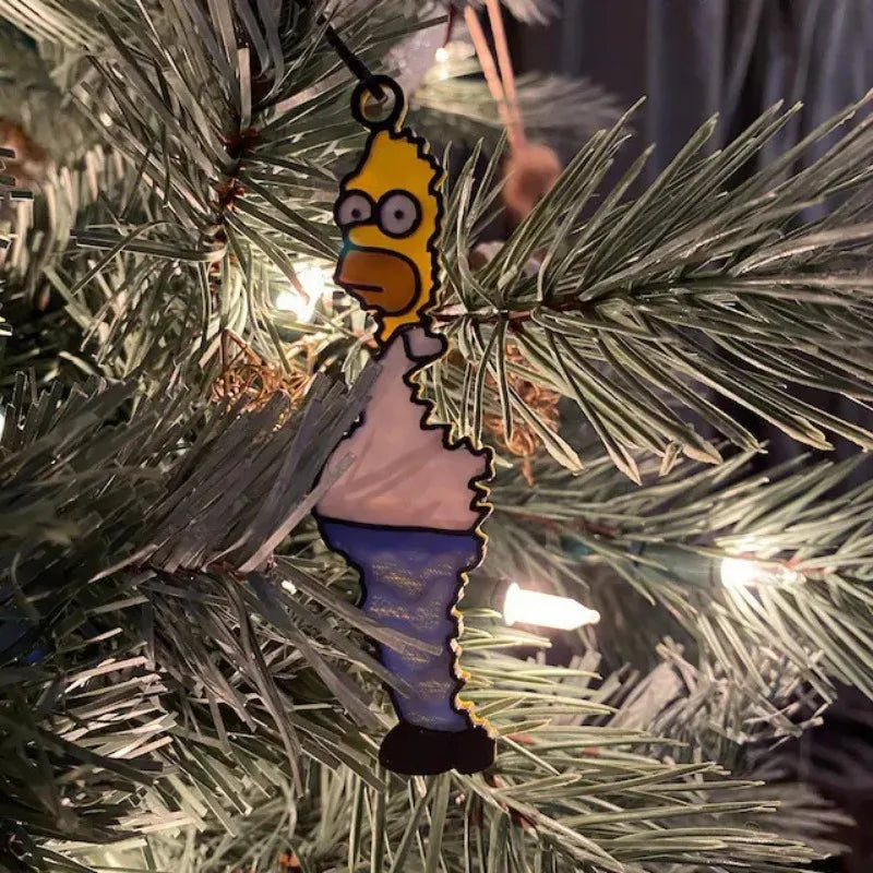 Simpsons Christmas Tree Decoration Anime Wooden Pendant Xmas Tree Hanging Ornament for Home Decorations Kids New Year Gift Toys