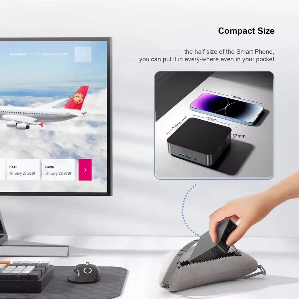2026 Portable Intel Core i9-10980HK Computer Windows11 Pro 32GB RAM 1TB SSD Gaming Computer Dual-Band WiFi6 game Mini Desktop PC