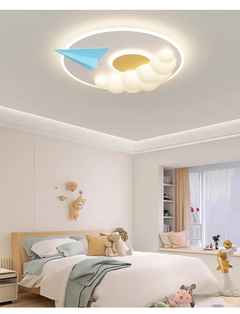 Modern Led Children's Bedroom Ceiling Lights Cloud Airplane Chandelier Boy Girl Room Lamps Home Indoor Decor Lighting Fixtures