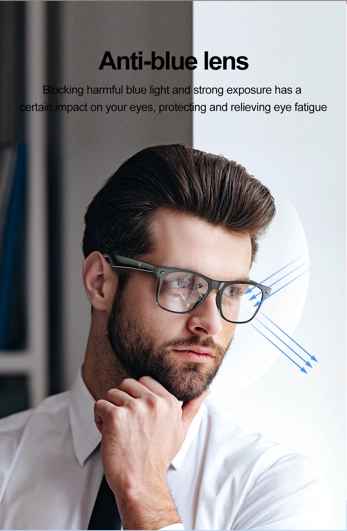 Upgrade Smart Glasses 134 Online Languages AI Automatic Translation Conversation with Speaker UV Protected Bluetooth Sunglasses