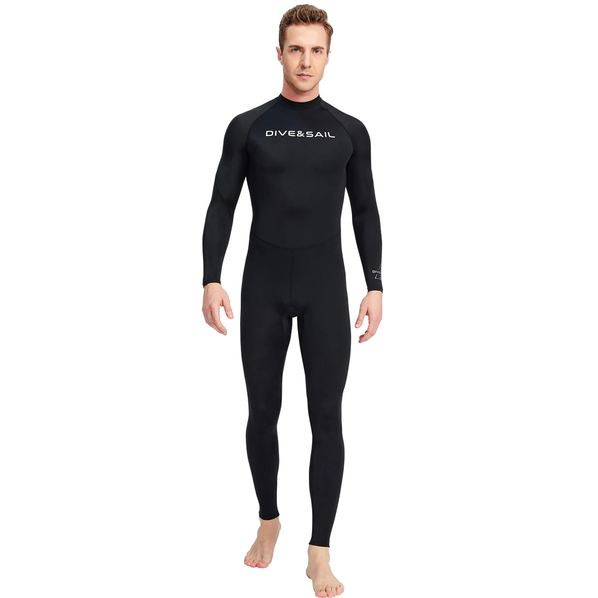 Summer Men's Long-sleeved One-piece Swimsuit Lightweight Breathable Beach Surfing Swimming Sunscreen Quick-drying Clothesdropshi