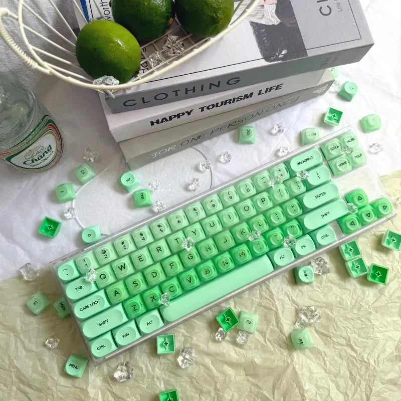 Foundation Crystal Keycaps Set HOA Profile Key Caps Custom DIY Gaming Mechanical Keyboard PBT Keycap Set for Office Keyboard