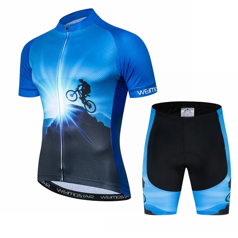 Weimostar Pro Team Cycling Jersey Set Men Mountain Bike Clothing Suits Summer MTB Bicycle Wear Clothes Anti-UV Biking Outfits