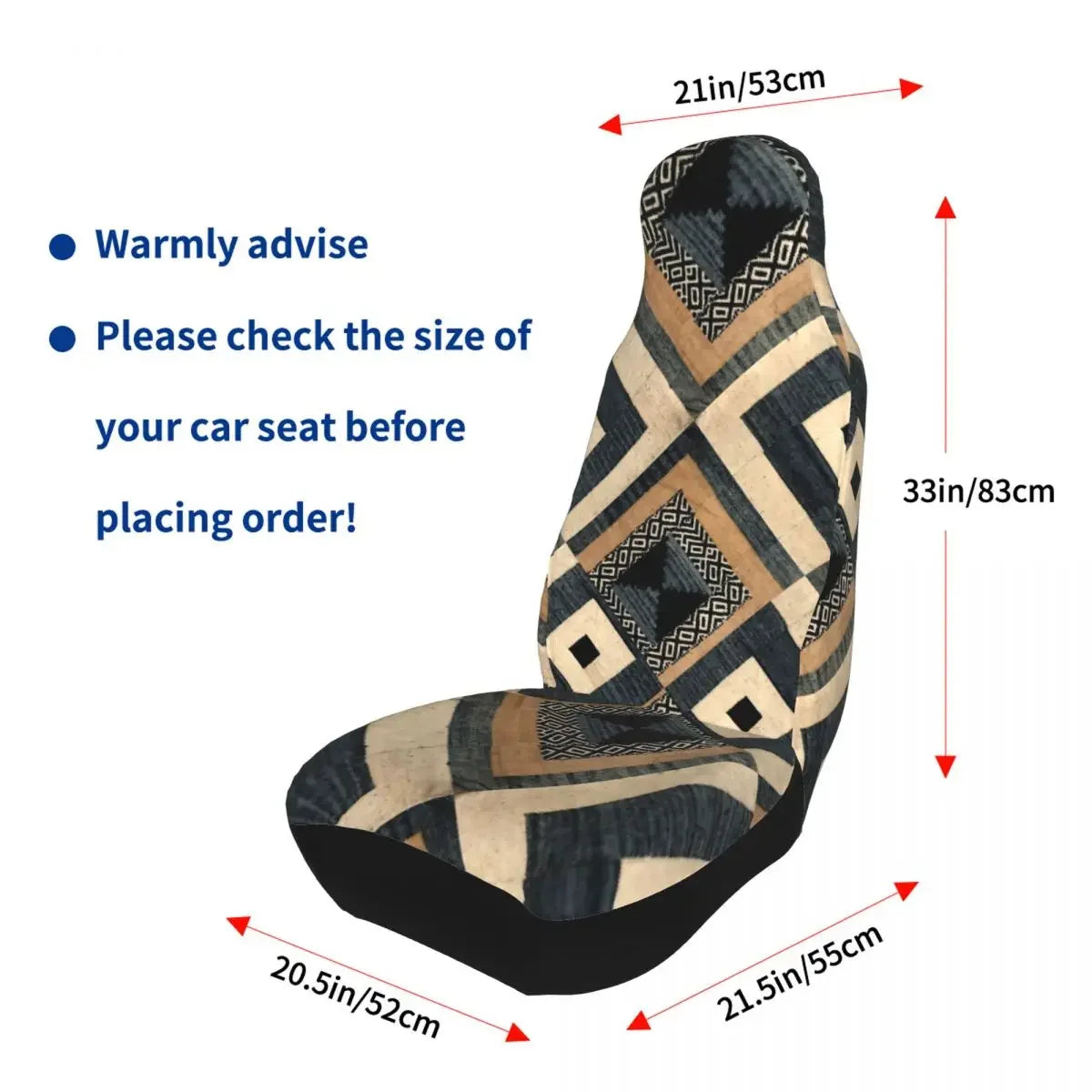Antique African Textile Print Universal Car Seat Cover Protector Interior Accessories Women Seat Cushion/Cover Seat Protector