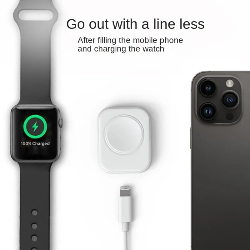 Wristwatch & Phone Wireless Charging Station - Portable Charger for Wristwatch and Mobile Phone