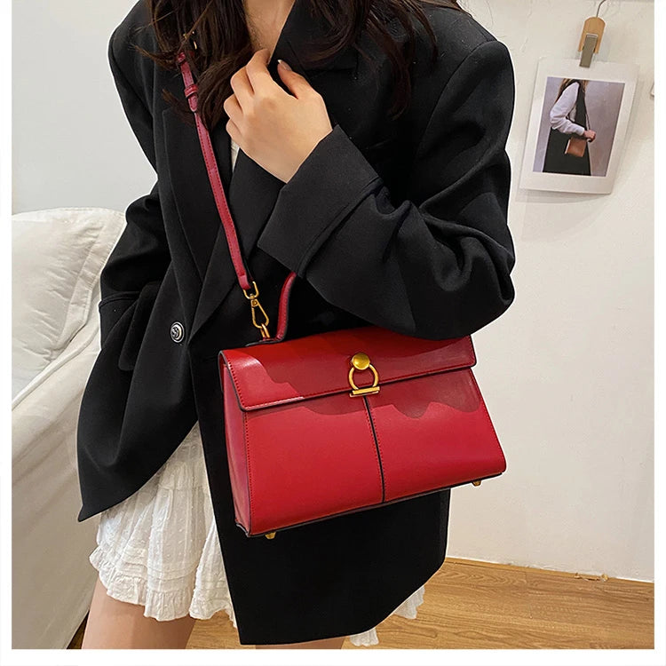 2025 New Classic Style Solid PU Square Shoulder & Crossbody Bags High Quality Sense of Luxury Simple Commute Handbags for Women