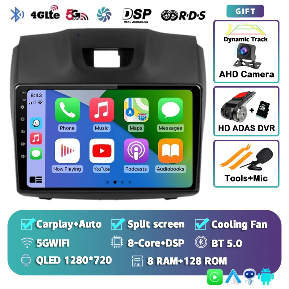 Android 15 Carplay For Chevrolet Holden S10 TRAILBLAZER COLORADO ISUZU DMAX GPS Car Radio Audio Multimedia Player Stereo Audio