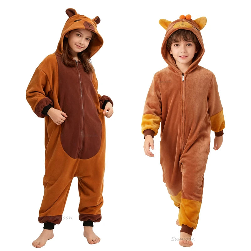 Dinosaur Cosplay Children's Costume Cute Kids Sleepwear Flannel Animal Onesies Boys Girls Pajamas Christmas Party Jumpsuit