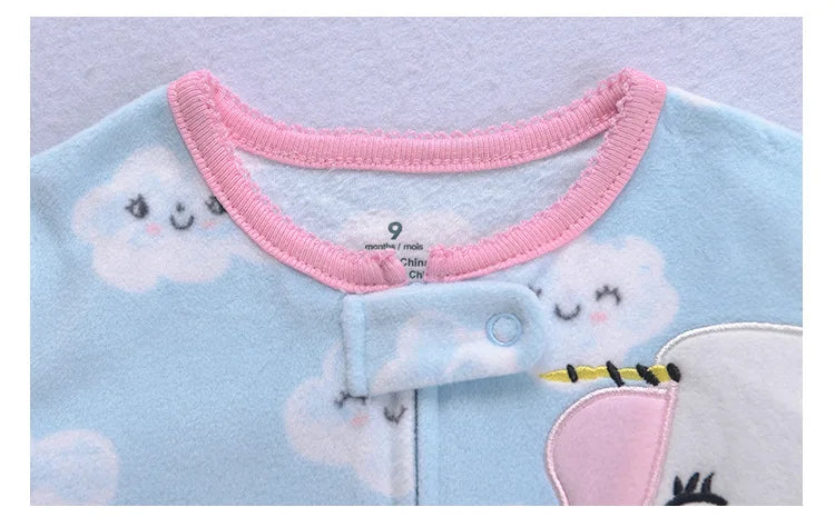 24M Toddler Baby Clothes Romper Children Fleece Outdoor Clothing Winter Warm Climbing Jumpsuit Zipper One-piece Coverall Pajamas