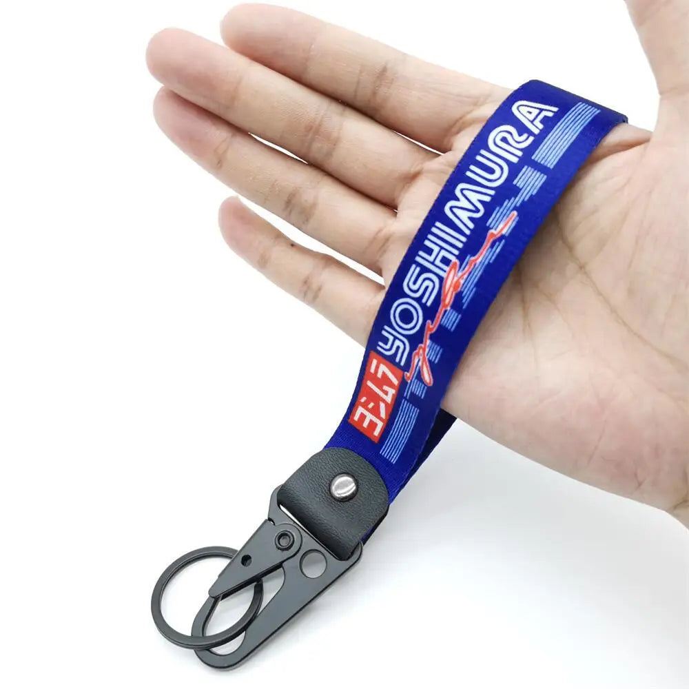 Motorcycle Embroidery Keychain Pendant Yoshimura Culture Tag Eagle BeMak Keyring Nylon Durable Key Chain Fashion Key Ring Holder