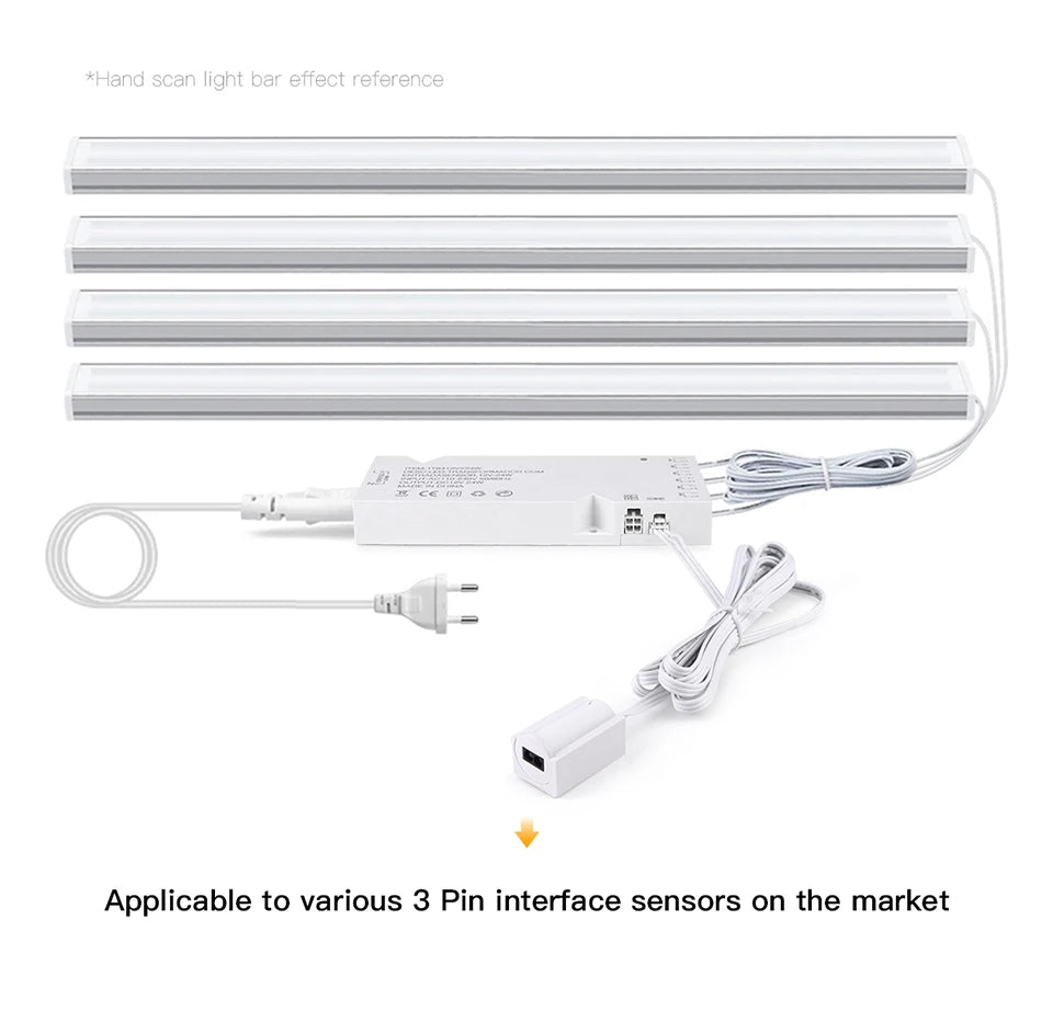 DC12V LED Lighting Transformer With Dimmable Touch/Hand Sweep Motion Sensor Switch Power Supply LED Driver 4-10 Dupont Ports
