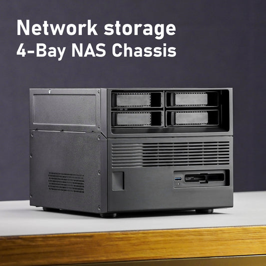 Beverly Little Treasure 4-Bay Full Tower NAS Enclosure SFX Power Supply ATX Motherboard Server with Fan Feiniu Heiqun UNRAID