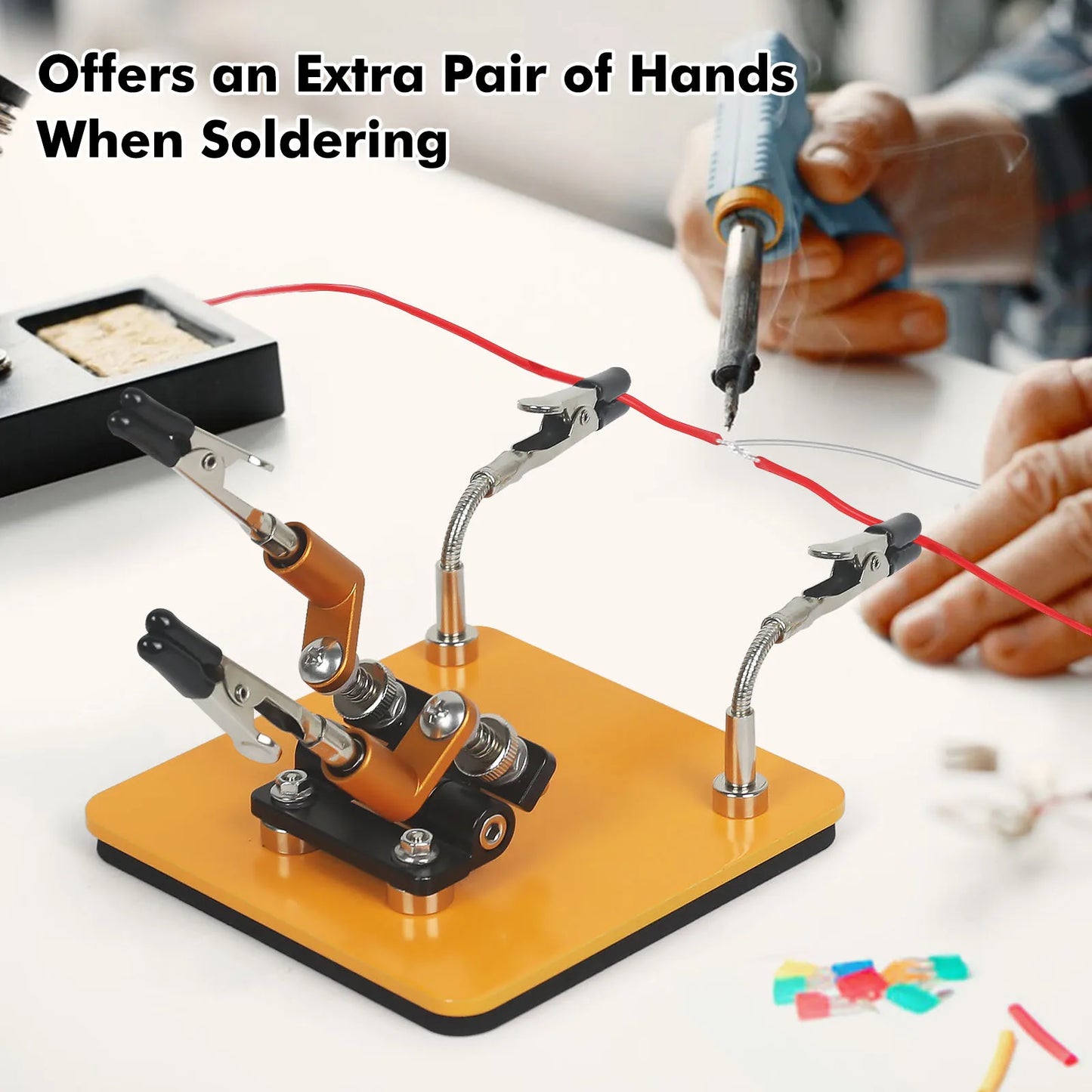 Toolour Soldering Helping Hands 4 Magnetic Universal Flexible Arm Welding Assistant PCB Clamp Third Hand Welding Repair Tools