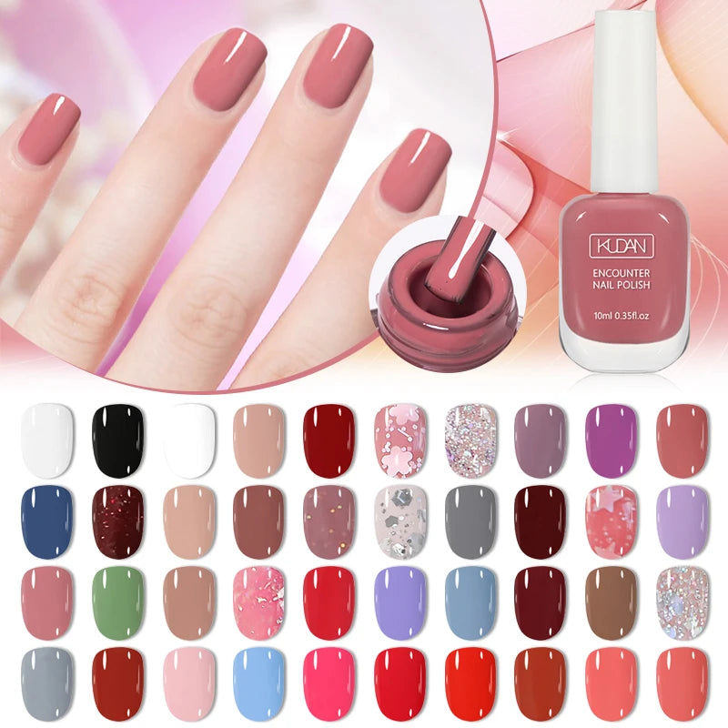 6Pcs/Set 10ml Nude Pink Nail Polish Water-Based Nail Polish Odorless Fast-Drying,No Need To Bake, Suitable For All Seasons Salon