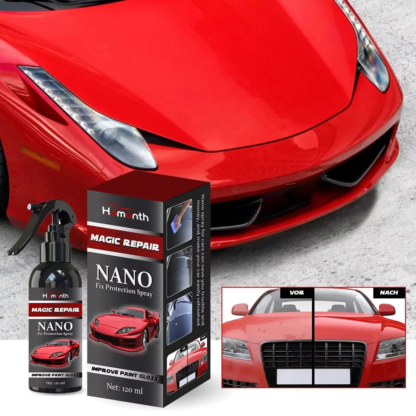 Graphene Nano Ceramic Car Coating Kit - Universal Professional Car Beauty, High Gloss Car Paint Protection, Long-Lasting Gloss
