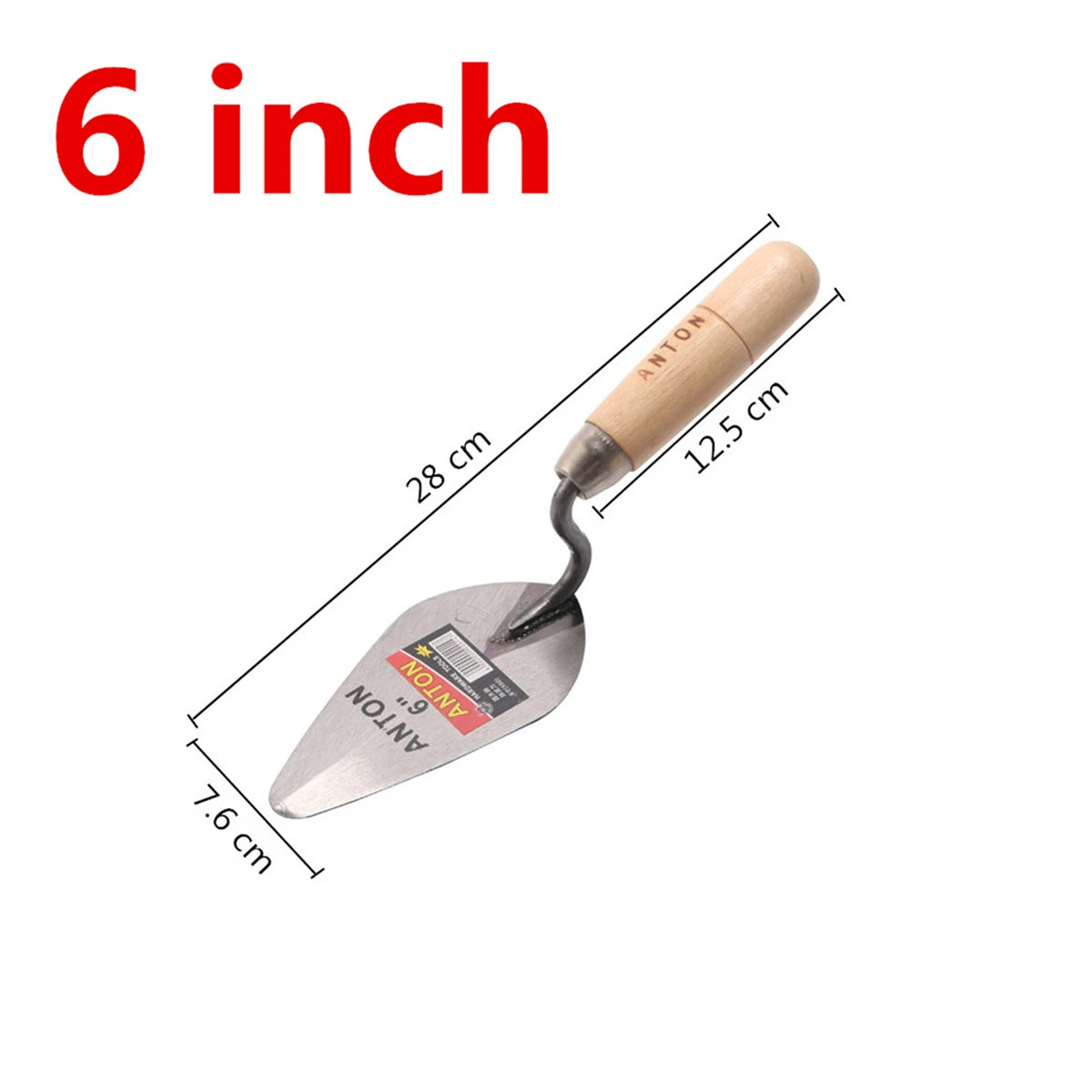 Carbon Steel Plastering Trowel 6 inch 7 inch Pointed Bricklaying Knife Round Wooden Handle Trowel Wall Brick Trowel Mason Tools