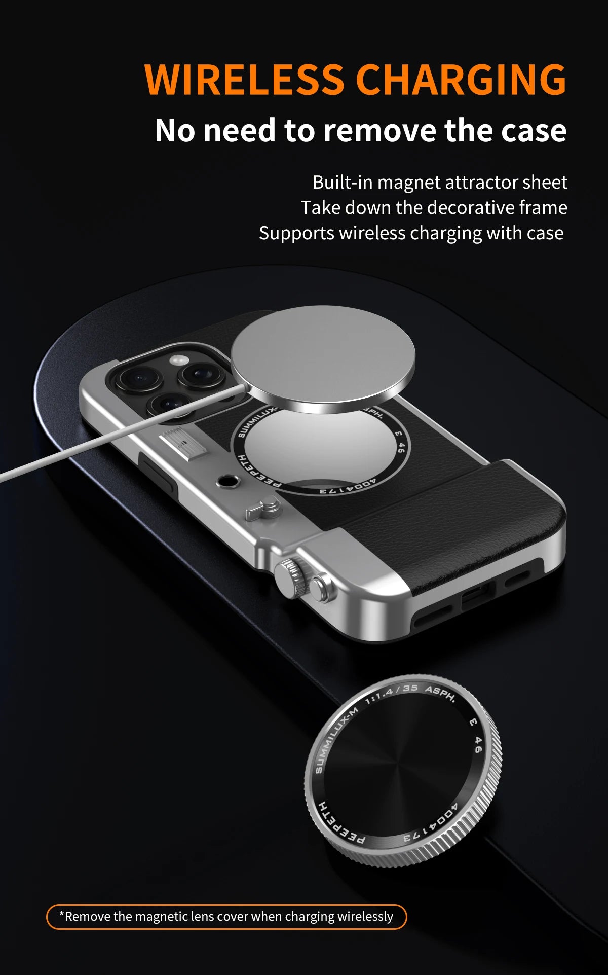 Retro Magnetic Multifunctional Camera Phone For 16 15 14 13 12 11 Pro Cosmetic Mirror Shockproof Cover