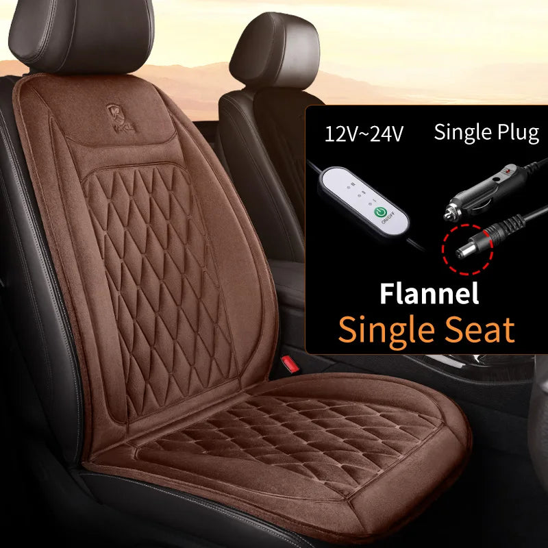12-24v Heated Car Seat Cover 30' Fast Car Seat Heater Cloth/Flannel Heated Car Seat Protector 25W Seat Heating Cover Car Seat