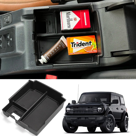 For 2025 Ford Bronco 4 Doors Accessories Center Console Organizer Tray Armrest Box Storage Interior Phone Holder Car Accessories