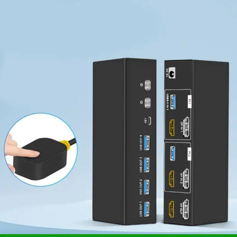 U55C 8K KVM Switcher Computers Monitors KVM Switcher 2 in 2 Out Computers Sharing