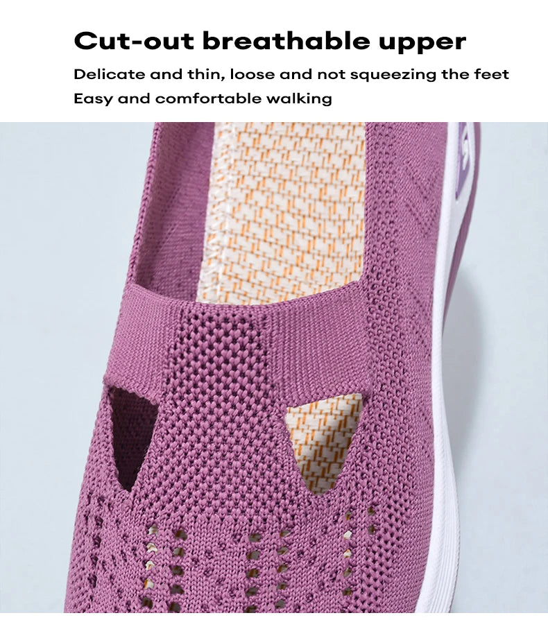 Women's Sneakers Breathable Slip on Walking Shoes Mesh Low Top Ladies Vulcanized shoes Soft Sole Lightweight Casual Shoes