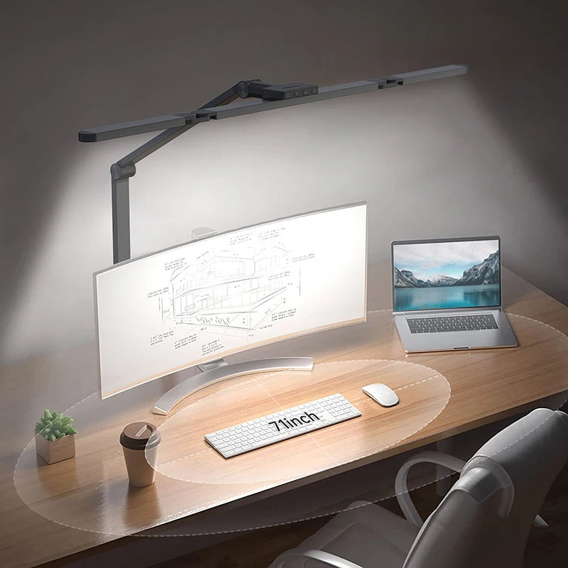 LED Desk Lamp with Clamp Remote Dimming 24W Ultra Bright Desk Lamp for Home and Office Architects Paired with Ambient Lighting