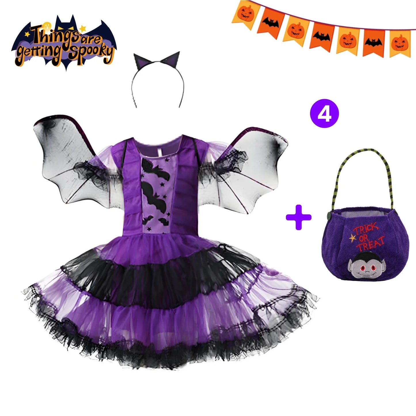 Halloween Costume For Kids Halloween Fantasy Vampire Costumes Girls Short Tutu Dress Kids Carnival Outfit Gothic Dark Clothes