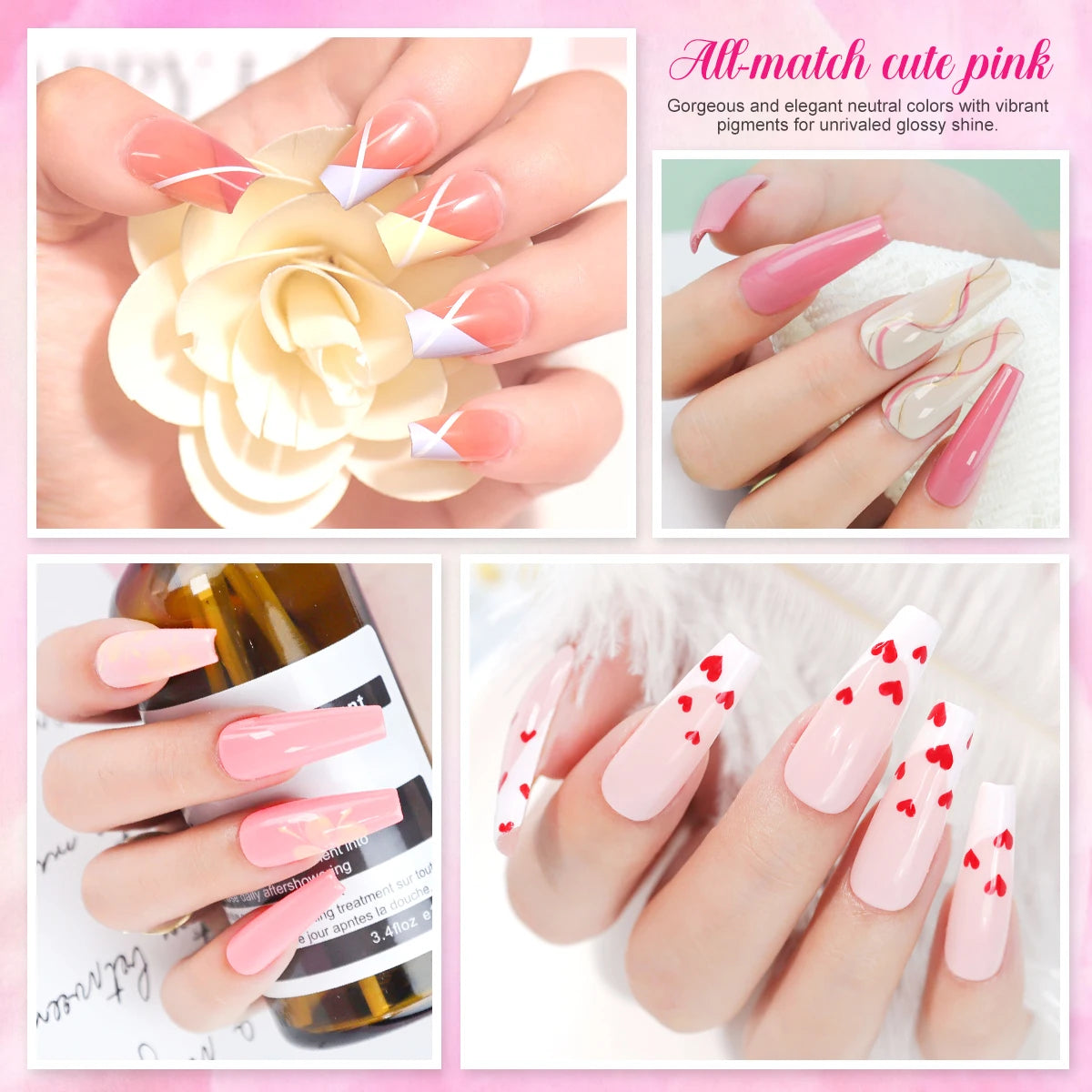 LIMEGIRL 8ML Nail Polish Gel Set 40 Color UV Gel Semi-Permanent Soaking Varn Nail Polish Suitable for Beginners Nail Art Kit