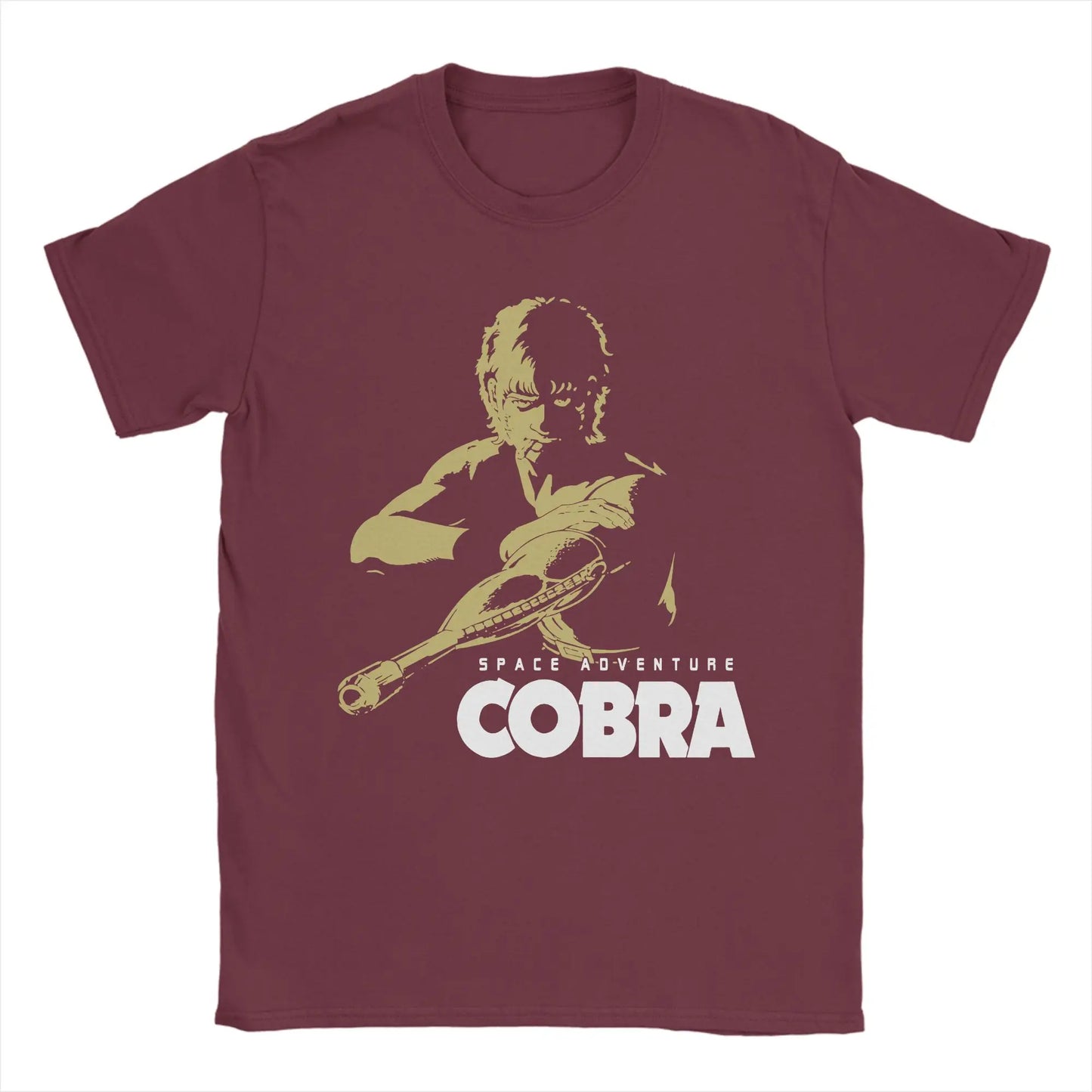 Humorous Space Adventure Cobra T-Shirts for Men O Neck 100% Cotton T Shirt Anime Short Sleeve Tees Graphic Clothing