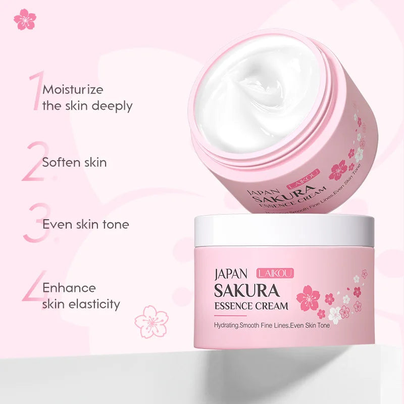 7pcs Sakura Skin Care Set Moisturizing Brightening Sunscreen Cleanser Fine Lines Delay Skin Aging  Nourish Daily Face Care Suit