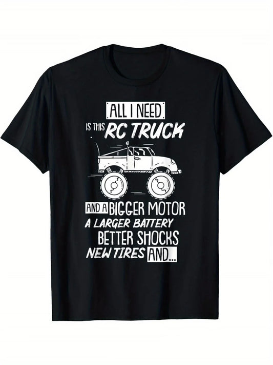 Funny Graphic Men's T Shirt Women Cotton Tee Oversized Spring Summer Loose Humorous Phrases for RC Racing Cars and Trucks on Top