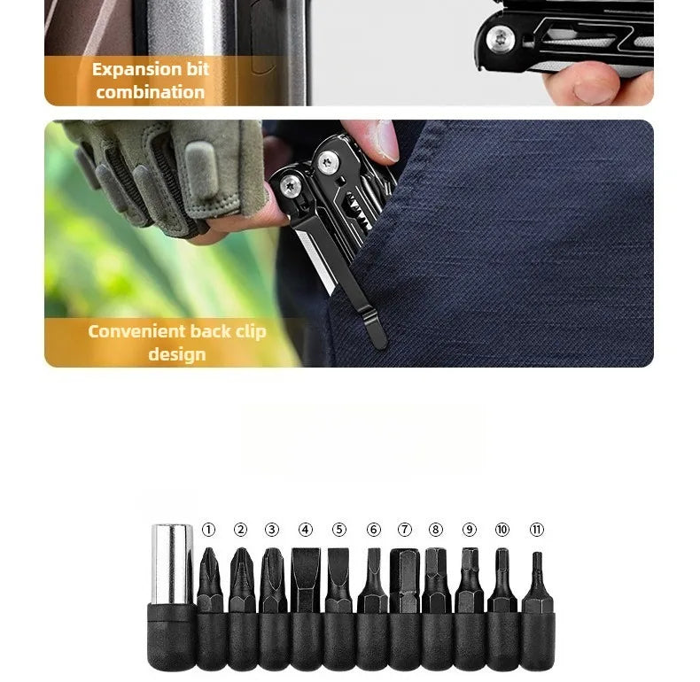 Outdoor Camping Folding Tool Pliers Organizer Opening Jars Bottles Tool Pliers Multi Purpose Pockets Hand Tools Electrician