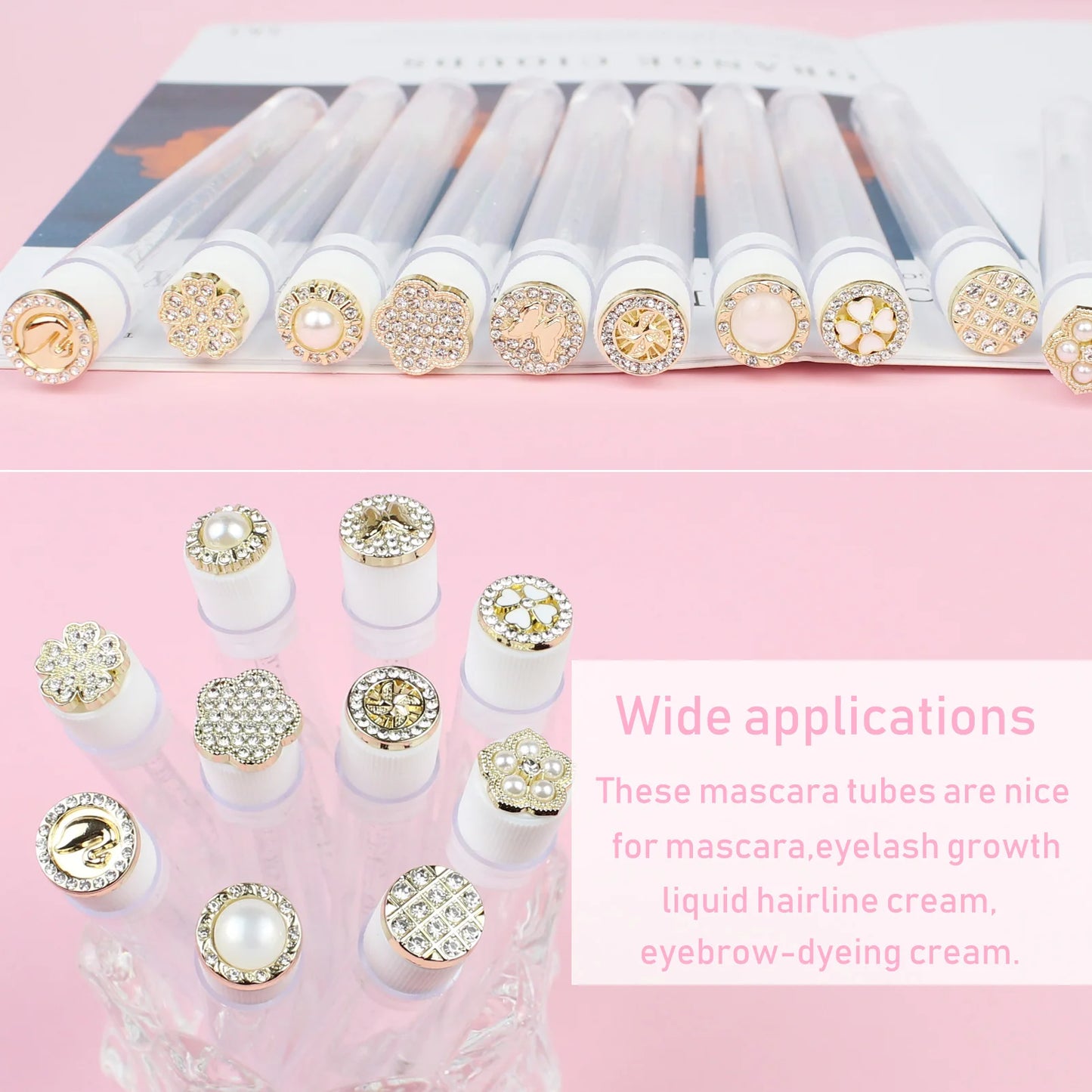 Mascara Wands Tube 30pcs Reusable Lash Spoolies Tube Eyelash Brush Tubes Makeup Brush Spoolies Lash Extension Brushes Applicator