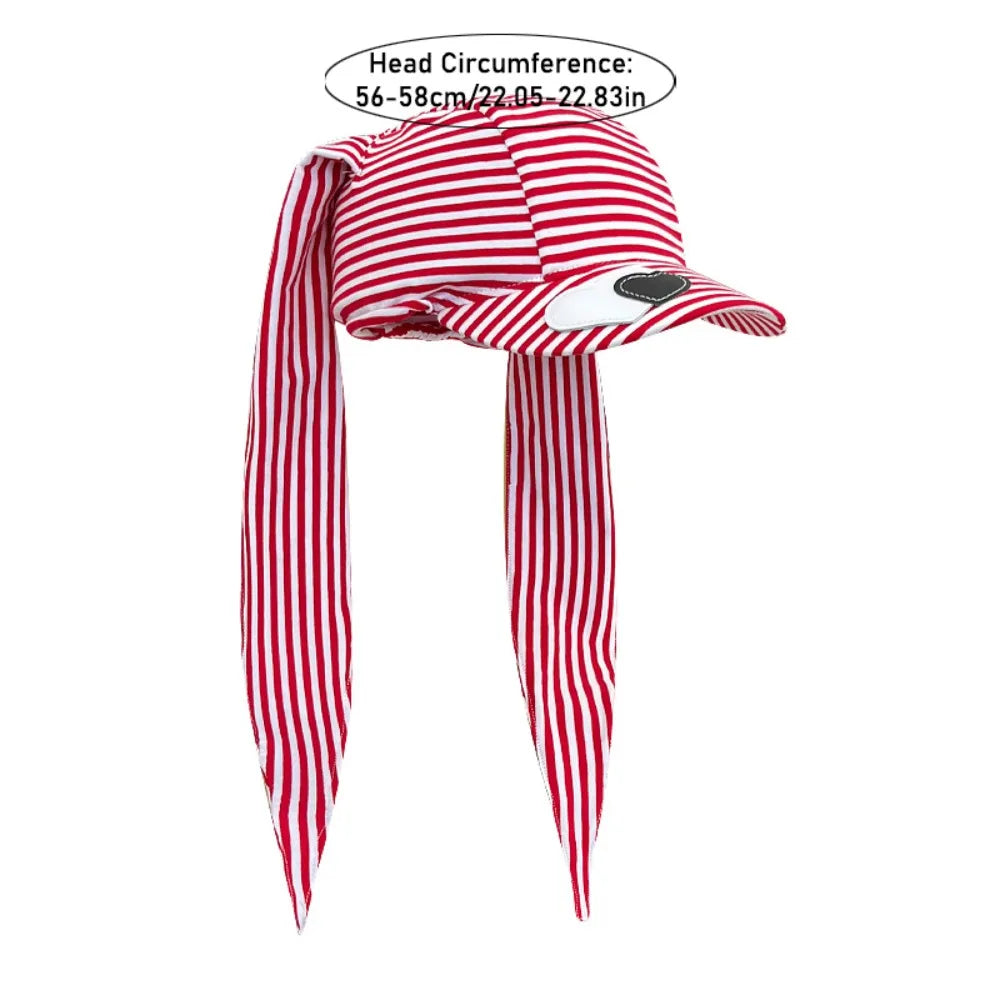 Apparel Accessories Rabbit Bunny Ears Baseball Cap Cotton Sunscreen Lop Ear Cap Hip Hop Y2K Heart Stripe Hat Street